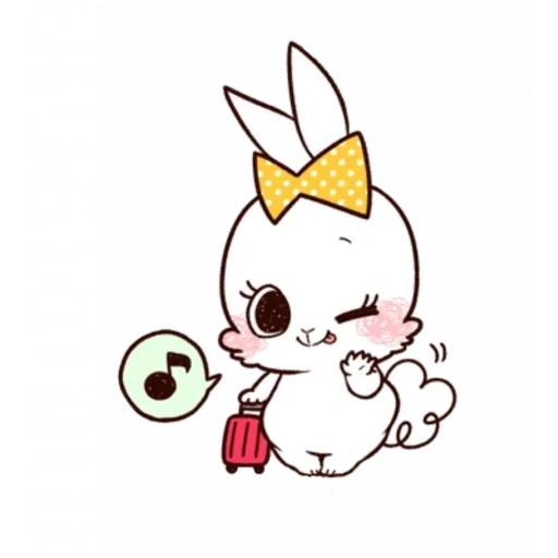 coniglio punk, bunny bianco, sofia bunny, carino kawai pittura