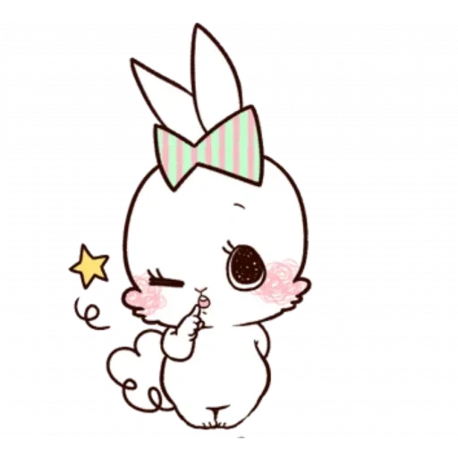 lapin blanc, sofia bunny, igov minuscule lapin, dessins kawaii mignons