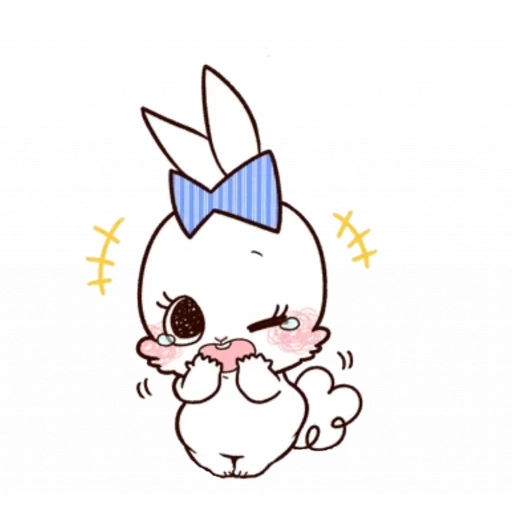 white bunny, sofia bunny, милые рисунки кавай