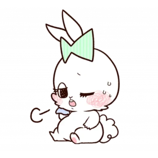 kawaii, bunny, bunny bianco, sofia bunny, carino kawai pittura