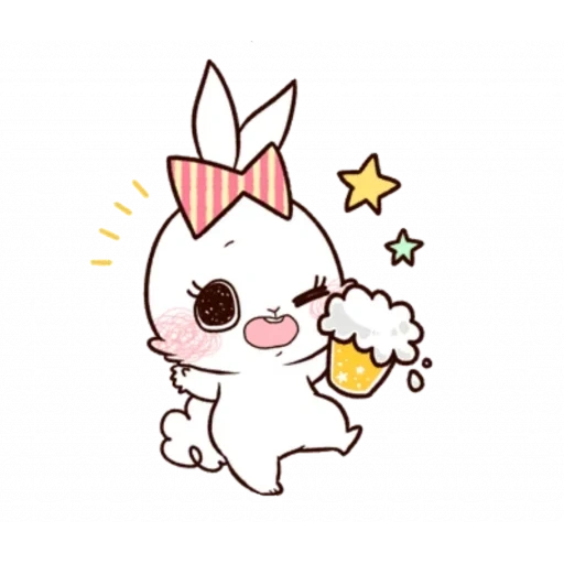 lapin blanc, sofia bunny, dessins kawaii mignons