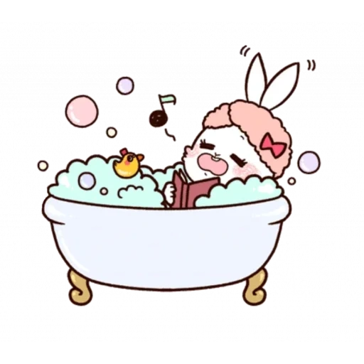 кролик моланг, милые рисунки кавай, милая ванная срисовки