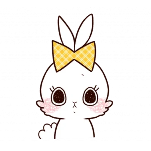 bunny putih, sofia bunny, lukisan kawai yang lucu, hewan anime yang dicat