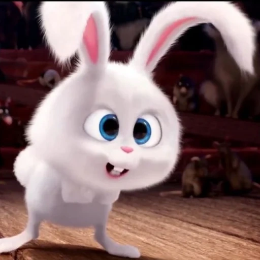 rabbit snowball, white bunny cartoon secret life, the secret life of pets hare, little life of pets bunny, last life of pets rabbit snowball