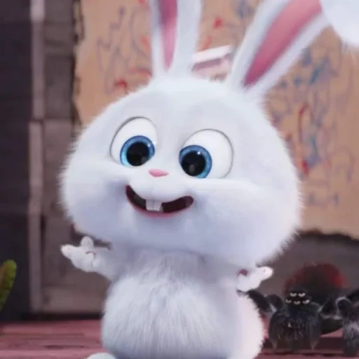 snowball di coniglio, seryozhenka bunny, coniglio bianco soffice di un cartone animato, piccolo vita degli animali domestici bunny, sarò un sole soleggiato tritato con una soffice zainka