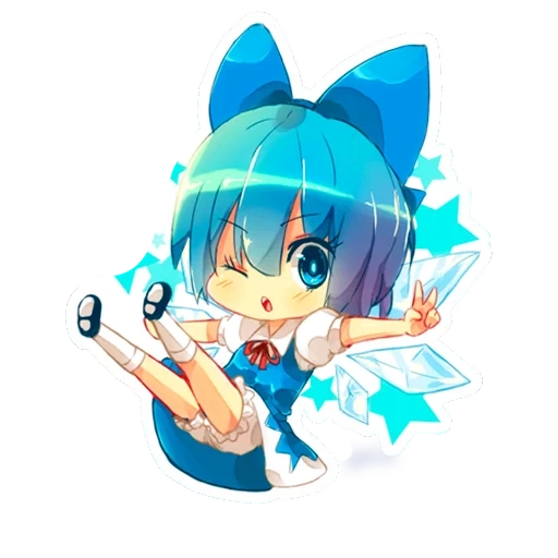 red cliff animation, cirno chibi, chibi miku animation, red cliff behind sirno's head, touhou hisoutensoku