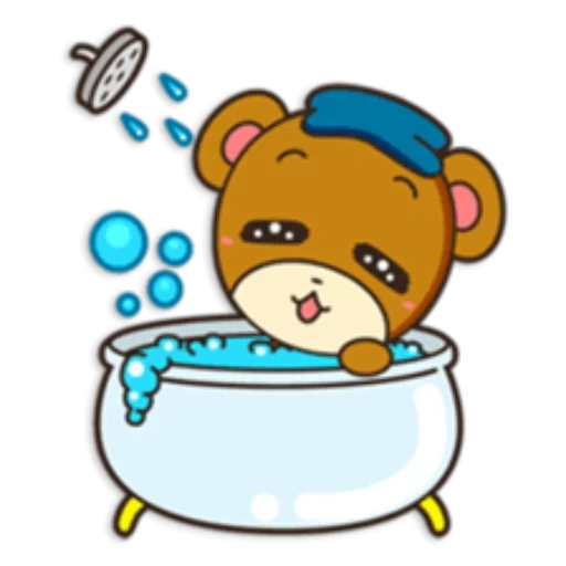 beruang eli, beruang coklat, bathtub beruang, kamar mandi beruang, bak mandi beruang