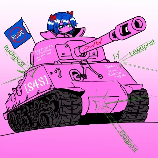 panzer, panzer, cartoon panzer, anime pink tank, der tank ist cool rosa