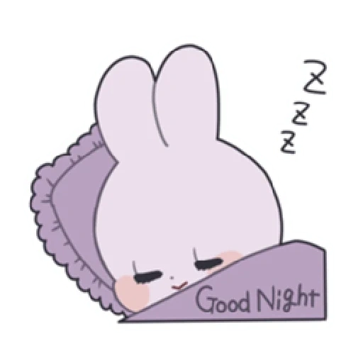 anime, conejo, conejo chibi, querido conejo, buenas noches kawai