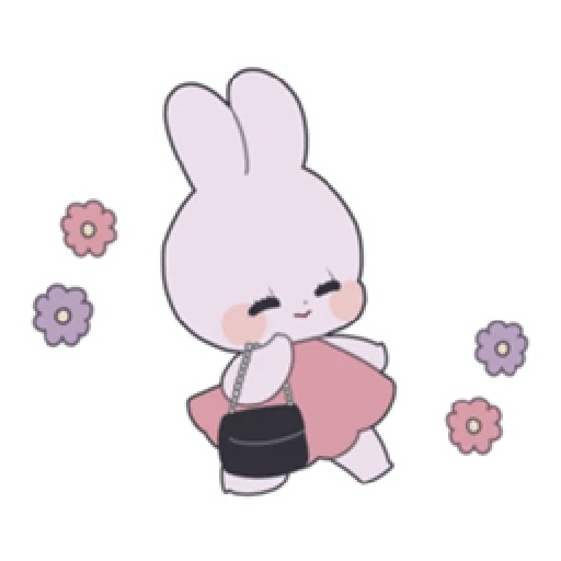 un jouet, cher lapin, dessin de lapin, animaux mignons, rabbits de dessins animés kawaii