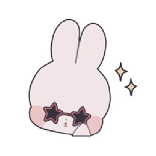 lièvre, lapin, dessins mignons, lapin emoji coréen, émoticônes japonaises lapins