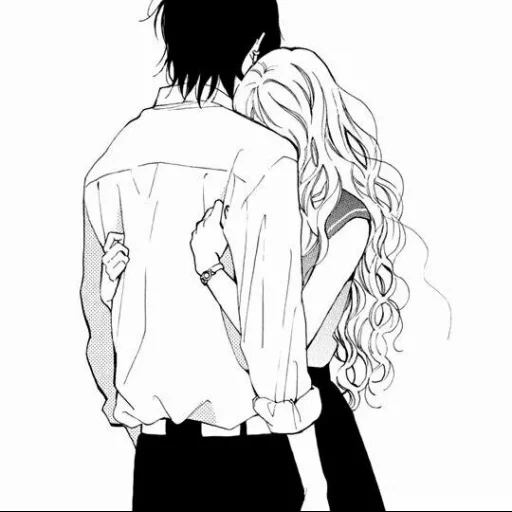 manga of a couple, anime couples, anime pairs of manga, drawings of anime pair, anime of a couple of sketches