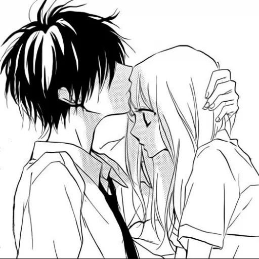 manga sweet, anime kiss chb, drawings of anime steam, anime pair drawing, anime drawings of a couple