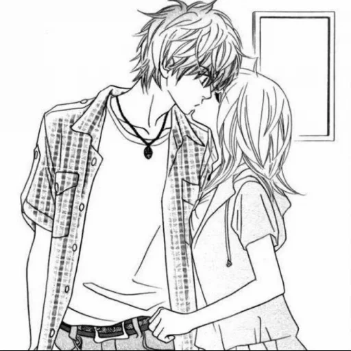 manga of a couple, manga romance, anime pairs of manga, drawings of anime pair, coloring anime pairs