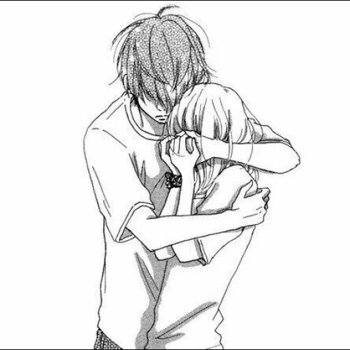 anime couples, coloring anime pairs, the anime of the couple hugs, anime pairs hug drawings, anime couples hug skeletons
