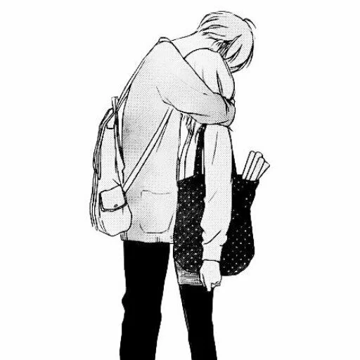 manga of a couple, anime pair of vib, anime couples are sad, drawings sryzovka guys, drawings of sketching a couple