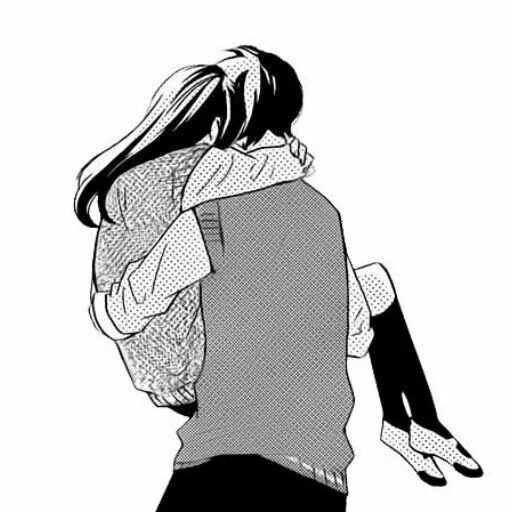 anime arts of a couple, lovely anime couples, anime pairs of manga, anime hug, anime pairs of black white