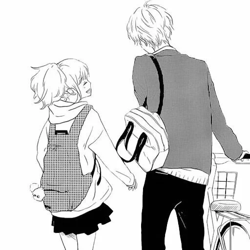 anime couples, anime pairs of manga, anime drawings of a couple, lovely anime in a couple, anime of the couple black white