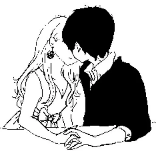 manga of a couple, anime pair of vib, drawings of anime pair, kiss girls anime