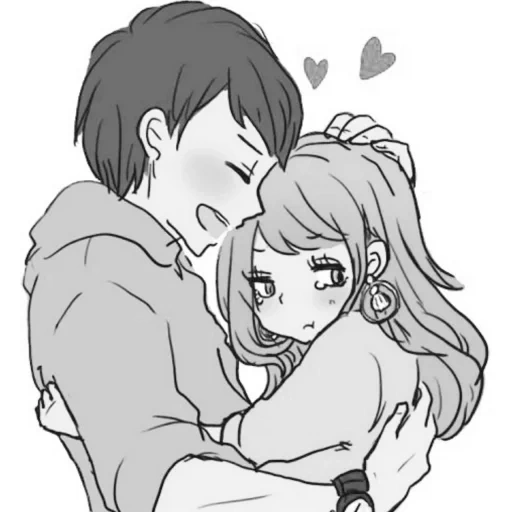 picture, anime drawings, anime in a couple, lovely anime couples, drawings of anime love
