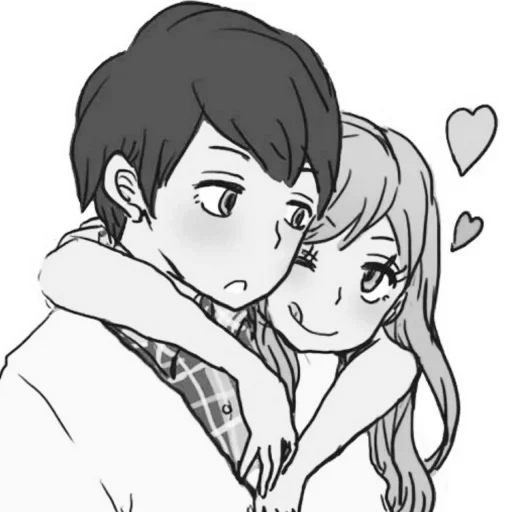 picture, anime drawings, the couple of sketches, drawings of anime love