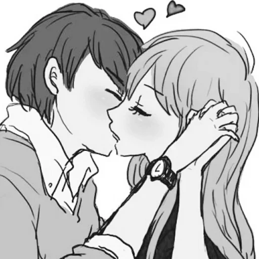 picture, anime love, lovely anime couples, drawings of anime love, black white anime love