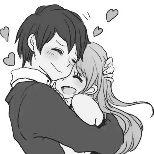 anime couples, anime hugs, anime in a couple, lovely anime couples, drawings of anime love