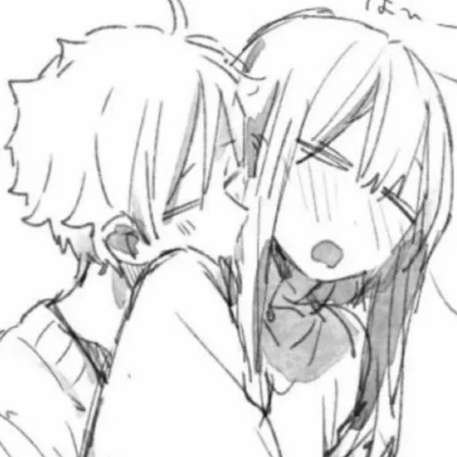 anime couples, anime kiss, anime drawings, anime coloring, drawings of anime pair
