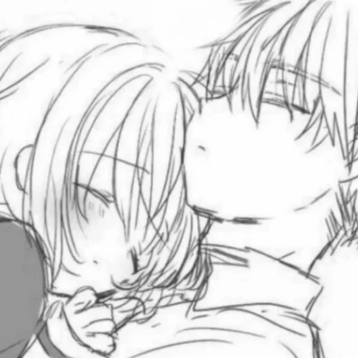 anime couples, manga kiss, the chan kisses kuna, drawings of anime steam, anime drawings of a couple