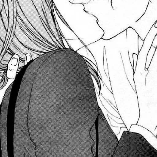 picture, manga of a couple, kiss manga, anime pairs of manga, monochrome kiss manga
