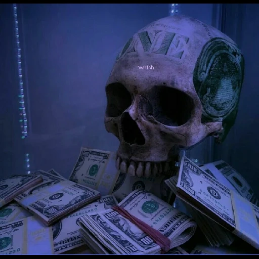 пак, деньги, череп деньгами, скелет деньгами