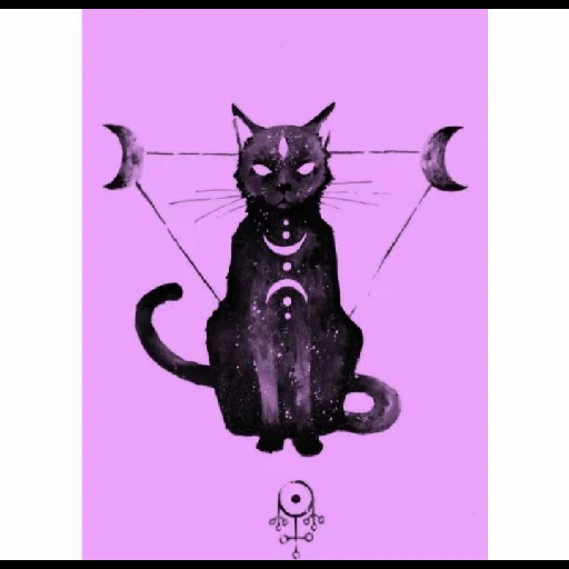 кот, кошачий арт, кот сатанист, чёрная кошка, оккультные коты арт