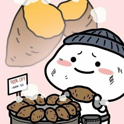 cibo, modello carino, bongo gatto, illustrazioni cute, pittura giapponese di figure di kawaguchi