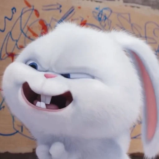 кролик снежок, веселый кролик, кролик снежок грустит, тайная жизнь домашних кролик, заяц из тайная жизнь домашних животных
