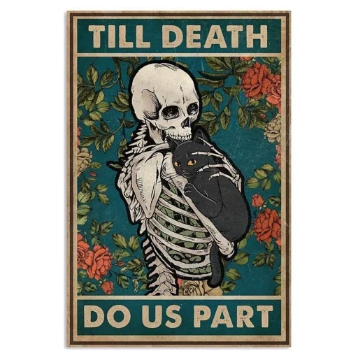 темнота, скелет плакат, винтажные плакаты, skull retro poster, memento mori 184x184