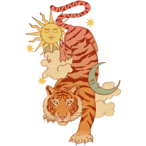 тигр, тигр клипарт, тигр китайский, знак зодиака тигр, крадущийся тигр тату