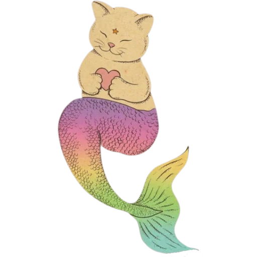 cat, mermaid, кот русалка, кошка русалка, кошки русалки мультяшные