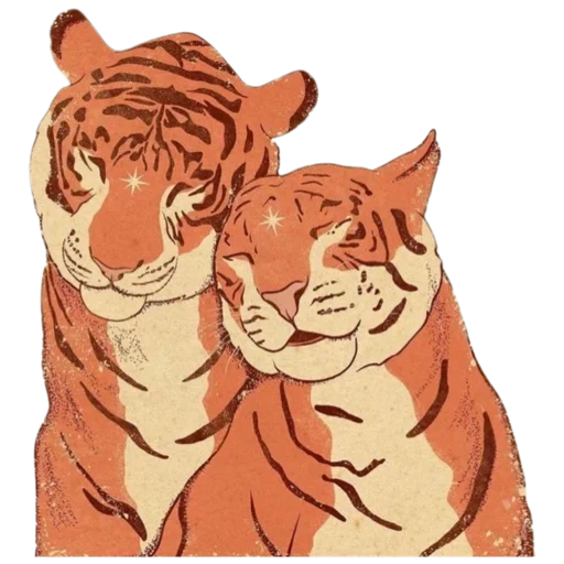 тигр, art cat, тигр лев, два тигра, тигры пара