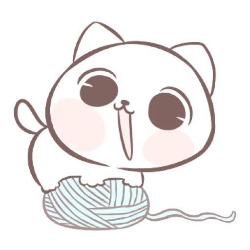 desenhos fofos, adoráveis gatos kawaii, marshmallow e filhote, desenhos de esboço são nyasty, diferentes desenhos esboçados são nyashny