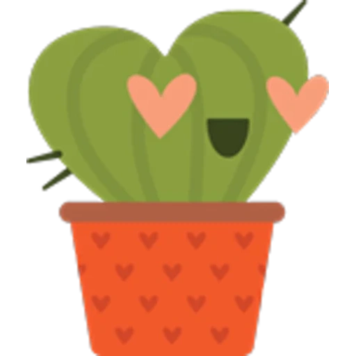 кактус, мексиканский кактус, кактус смайлик горшке, эмоджи рисунки кактусы