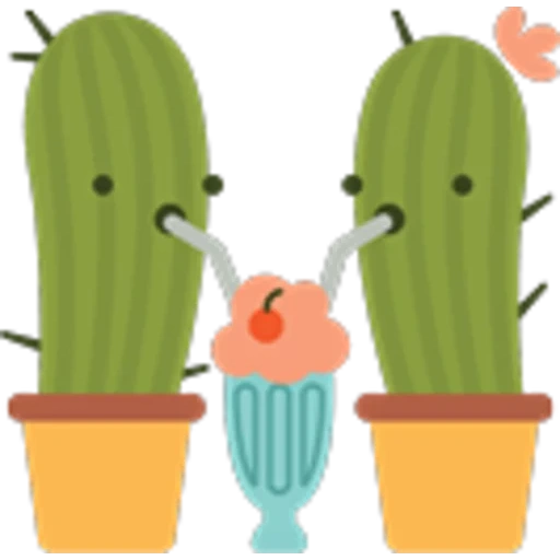 кактус, кактус эмоджи, кактус иллюстрация, мексиканский кактус, кактус смайлик горшке
