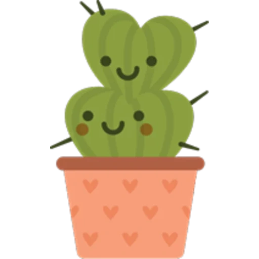 cactus, cactus mignon, cactus kawaii, cactus heureux, pot de cactus smiley
