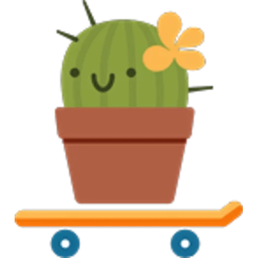 cactus, cactus mignon, pot de cactus smiley, dessins emoji cactus