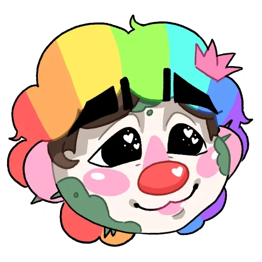 clown, tête de clown, clown panda, motif de clown, tête de clown