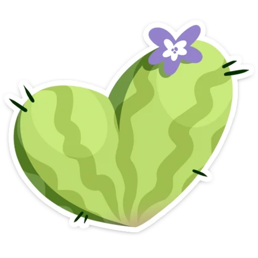 cactus tusya, coeur vert, poney kyutimarks, dessin animé de pomme verte