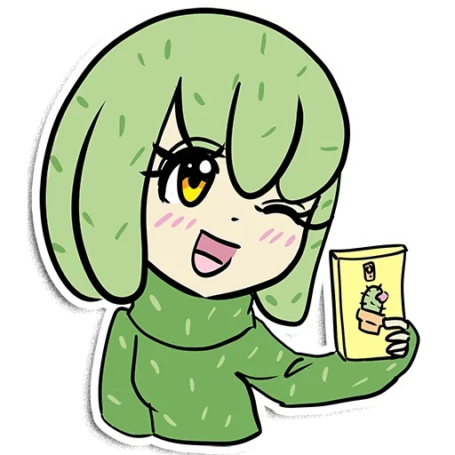 cactus, cactus, cactus sile, cactus chan, cactus anime