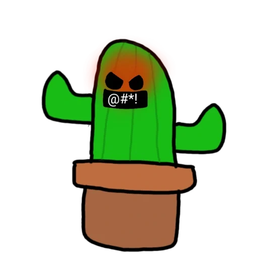 cactus, chibi cactus, cactus triste, cactus kawaii, dibujo de cactus