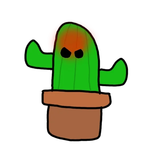 cacto, cacto chibi, cacto fofo, cactus de kawai, vaso de cacto de kawai