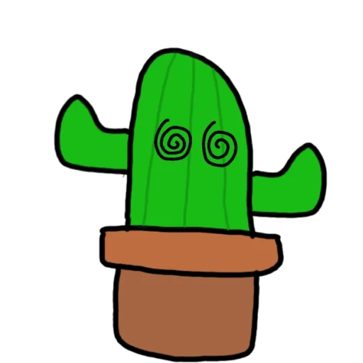 cactus, chibi cactus, calvo cactus, cactus kawaii, dibujo de cactus