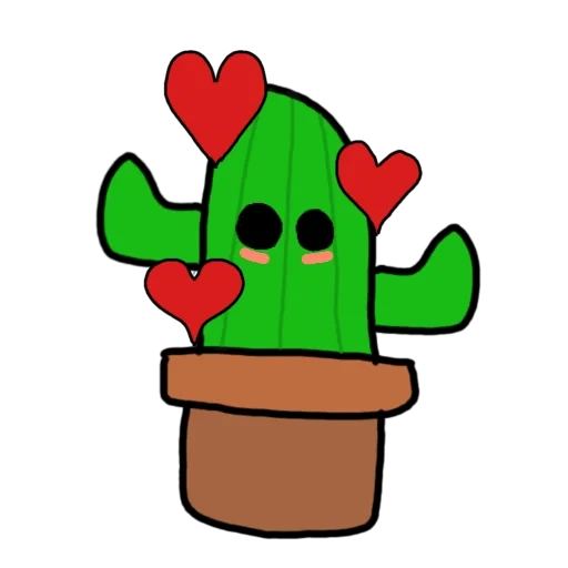 cacto, cacto chibi, cacto fofo, cactus de kawai, cacto pequeno